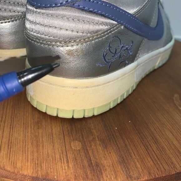 NIKE Dunk Low Floral Shoes GS 6Y Womens 7.5 309601-042 Metallic Silver Blue Moon - Picture 13 of 16